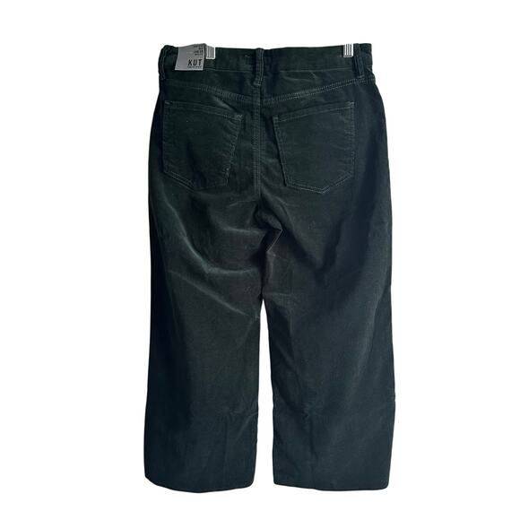 Kut from the Kloth Meg Corduroy Fab Ab Wide Leg Dark Forest Green 4 Petite - Picture 7 of 14